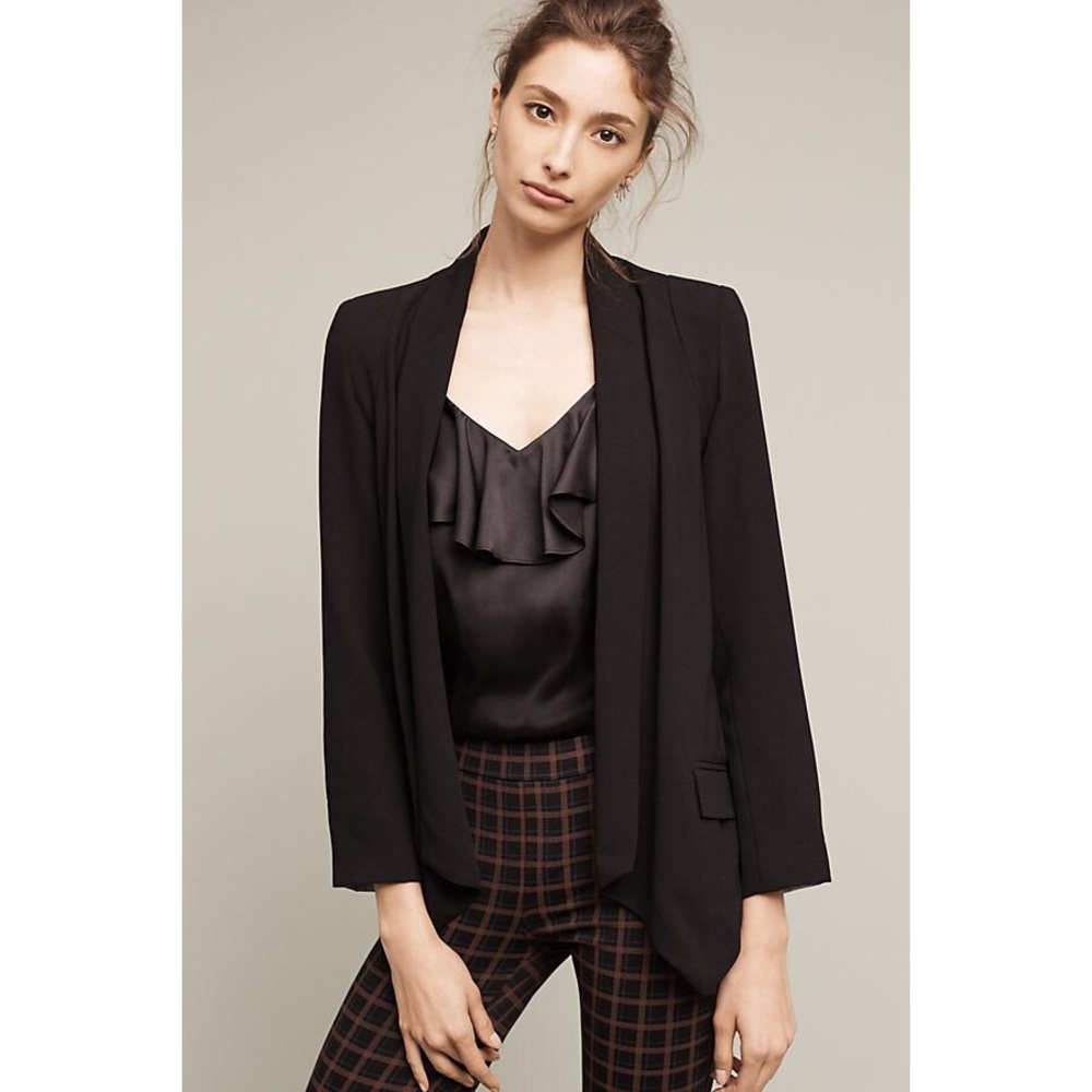 📦 🚚 EVERYTHING MUST GO! Anthro Drapey Black Blazer | Sz S